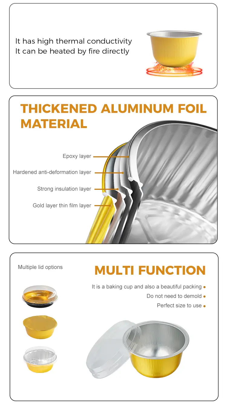 Round Baking Smoothwall Aluminum Foil Containers