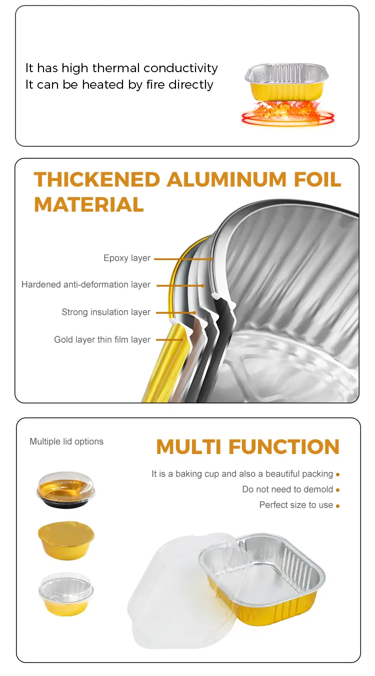 Round Baking Smoothwall Aluminum Foil Containers