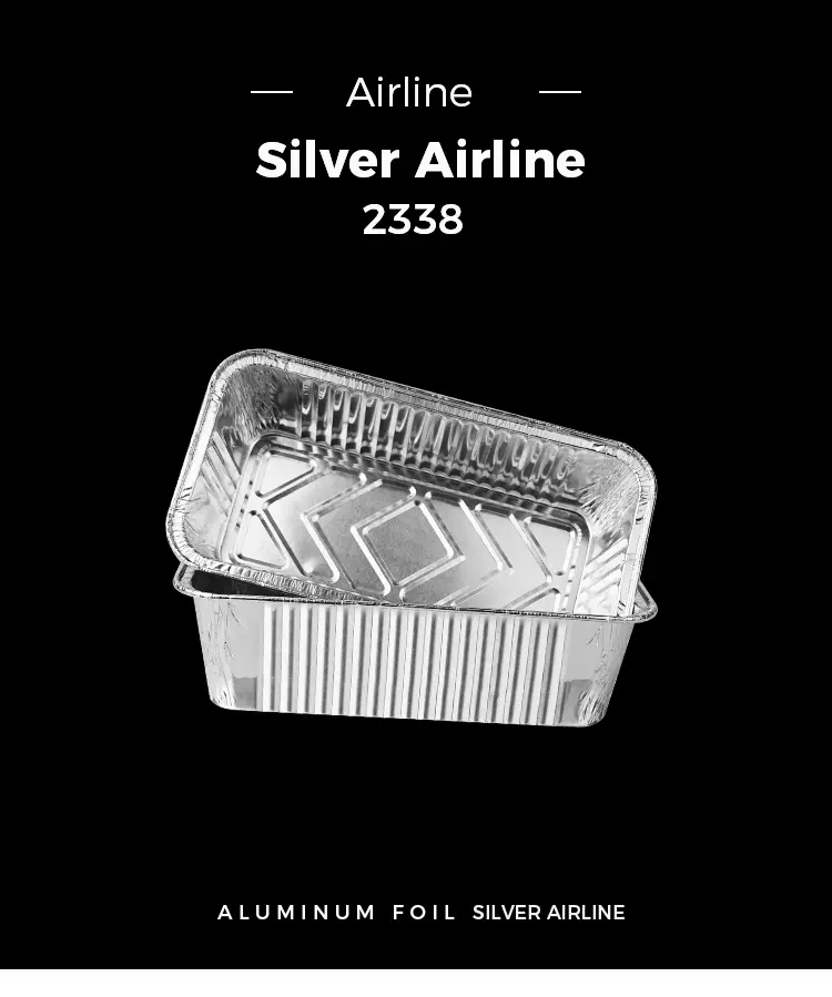 Square Silver Aluminum Foil Food Container