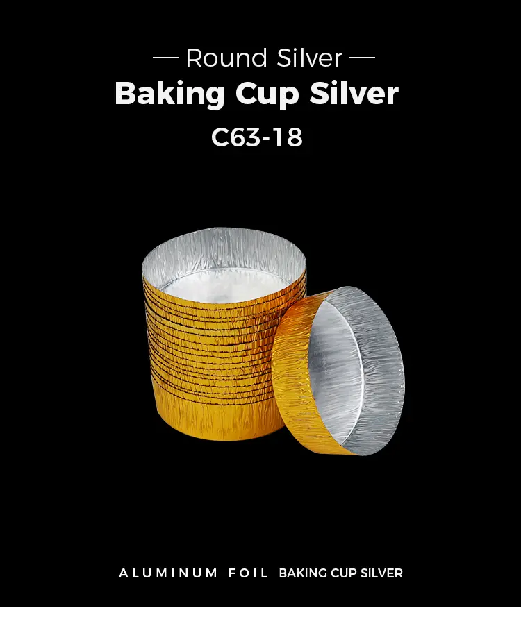 Small round silver aluminum foil food container