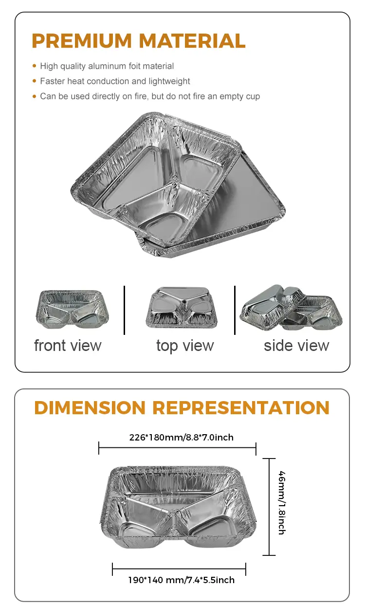 Special-Shaped Takeaway Silver Aluminum Foil Containers