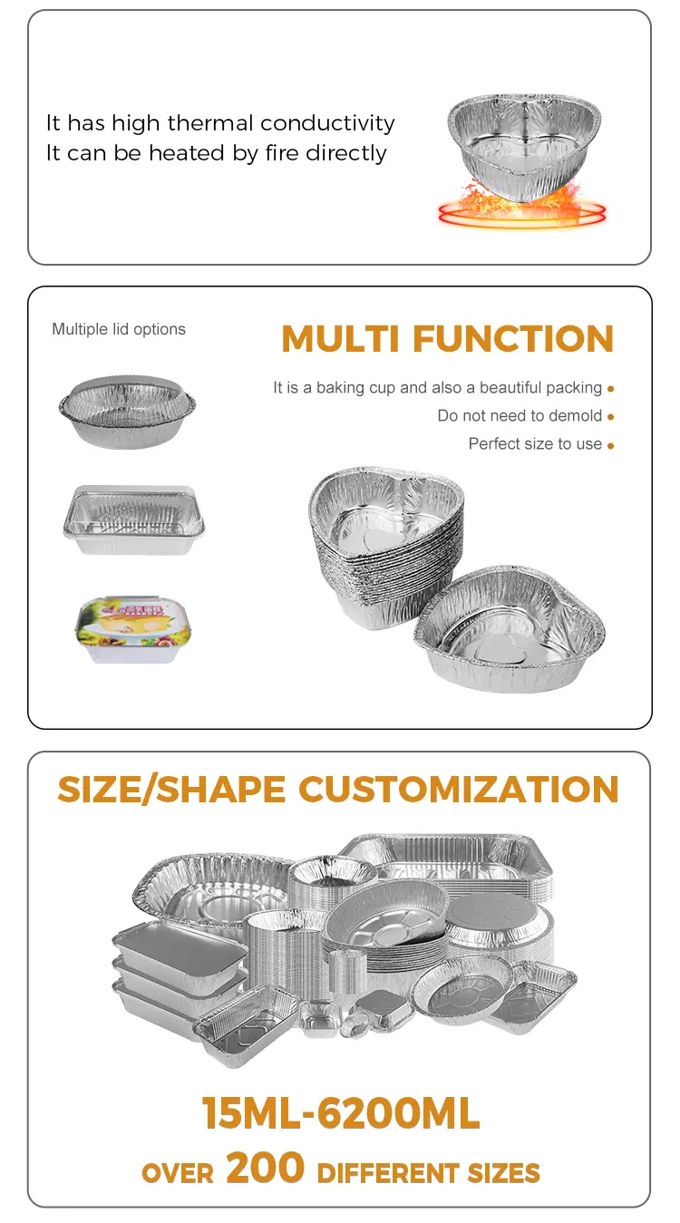 Special-Shaped Heart Cake Pan Takeaway Silver Aluminum Foil Containers