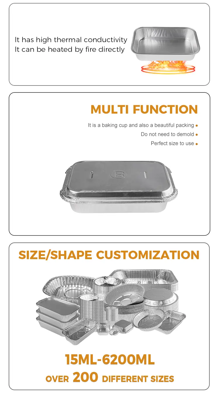 Wrinkle-Free Airline Aluminum Foil Containers