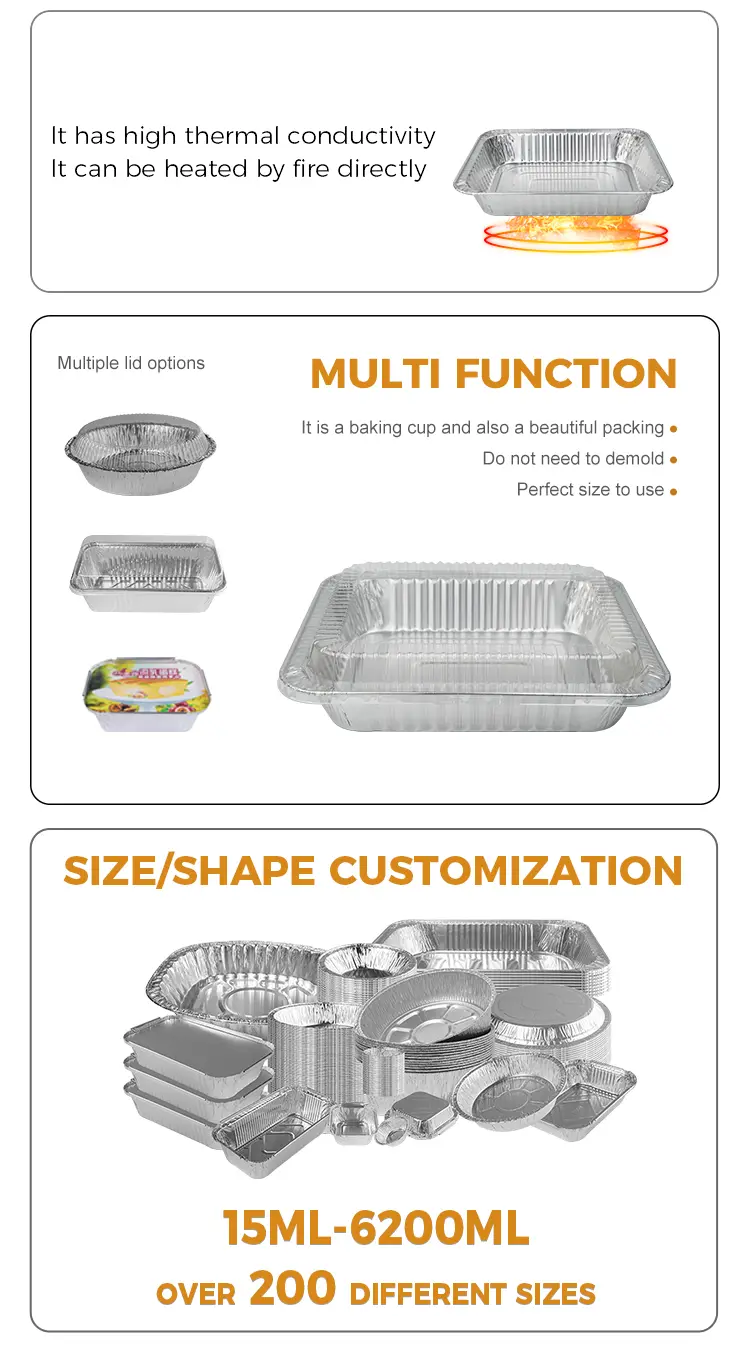 Rectangular takeaway large silver foil container