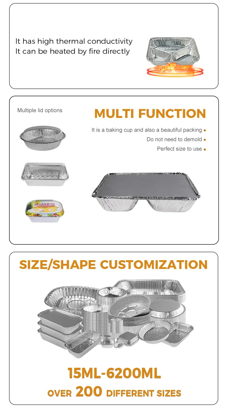 Special-Shaped Takeaway Silver Aluminum Foil Containers