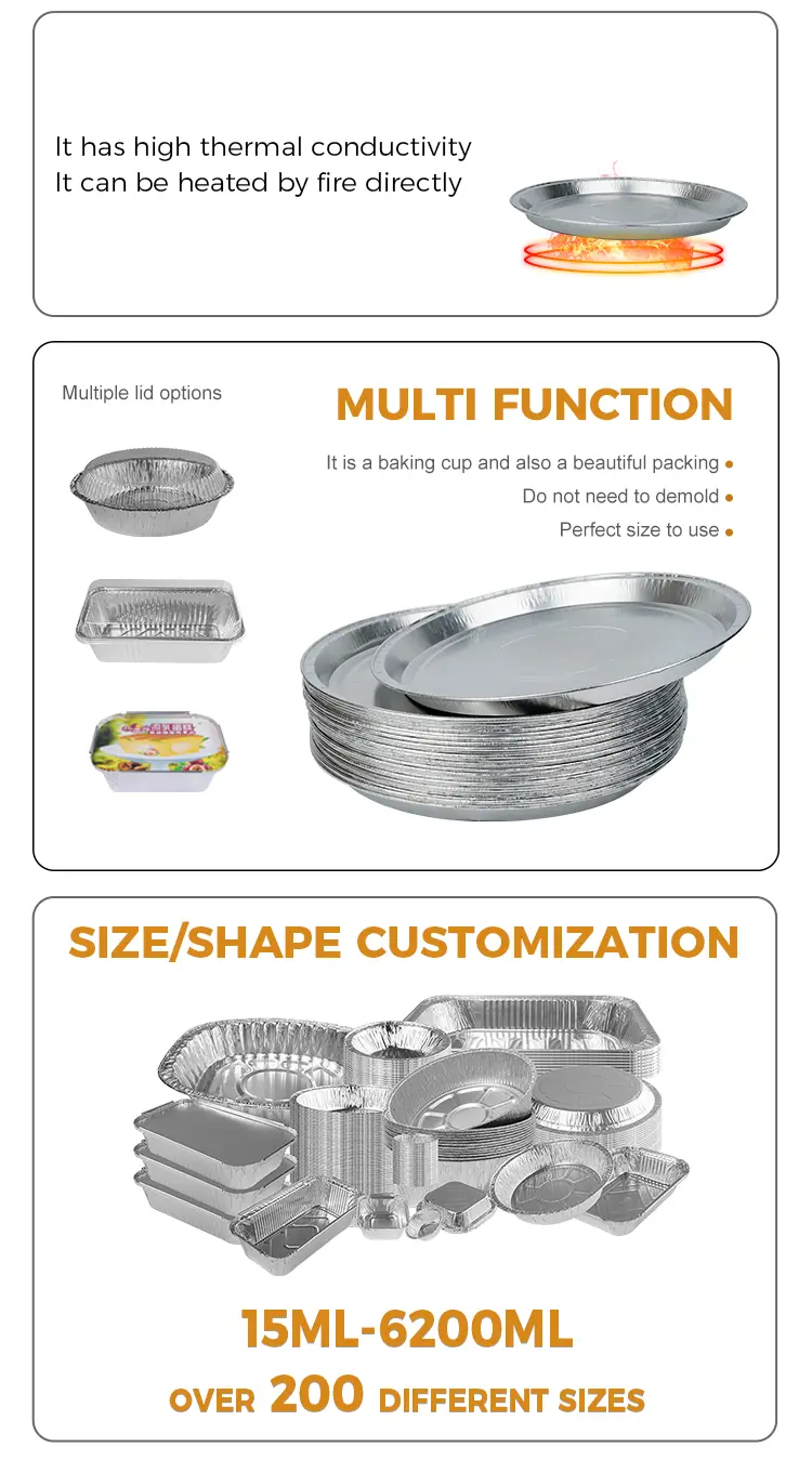 10-12 Inches Pizza Pan Silver Aluminum Foil Containers
