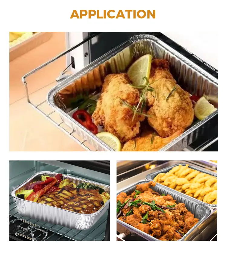 Square Takeaway Silver Aluminum Foil Containers