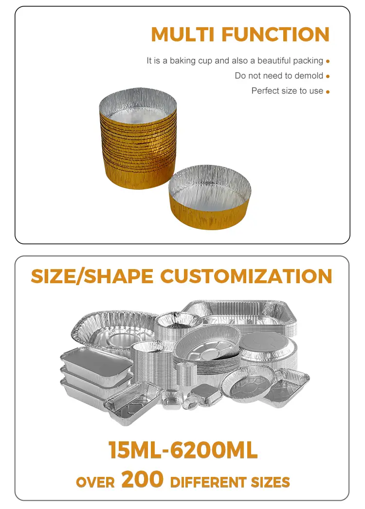 Small round silver aluminum foil food container