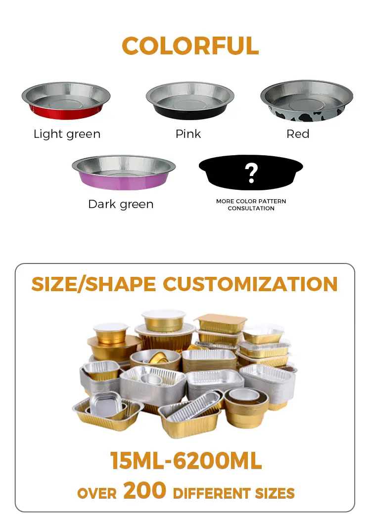 Round Heat-Sealed Smoothwall Aluminum Foil Containers