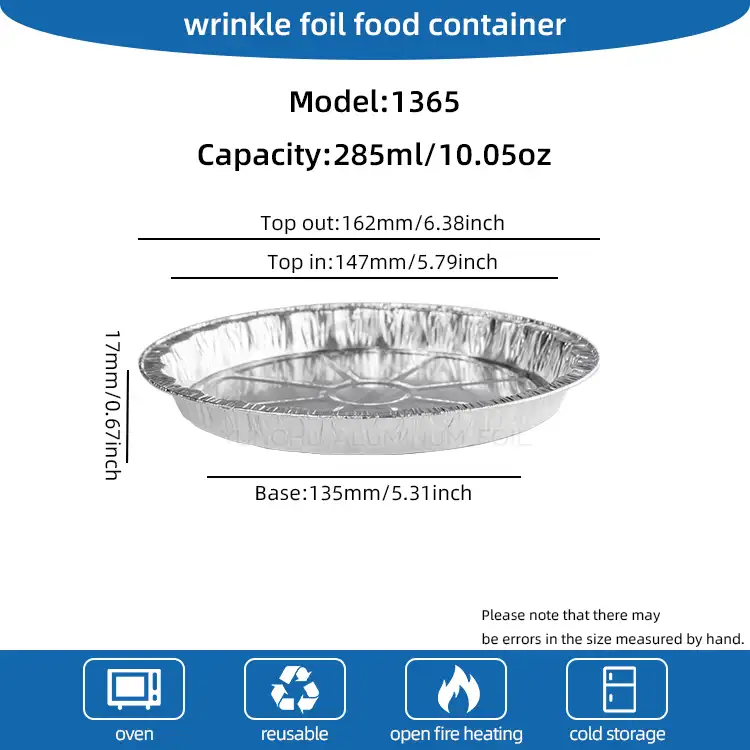 Disposable Pizza Pan Silver Aluminum Foil Containers