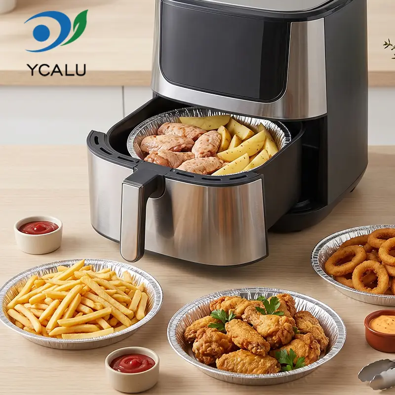Eco-Friendly Air Fryer Oven Silver Aluminum Foil Food Container application