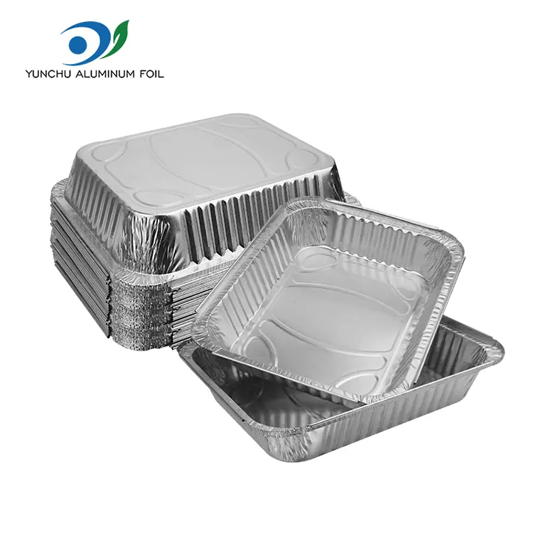 Large-capacity barbecue plates Silver Aluminum Foil Containers