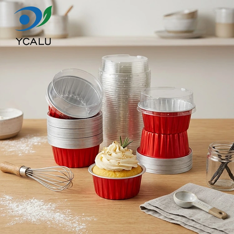 One-time baked colorful cupcakes Smoothwall Aluminum Foil Containers