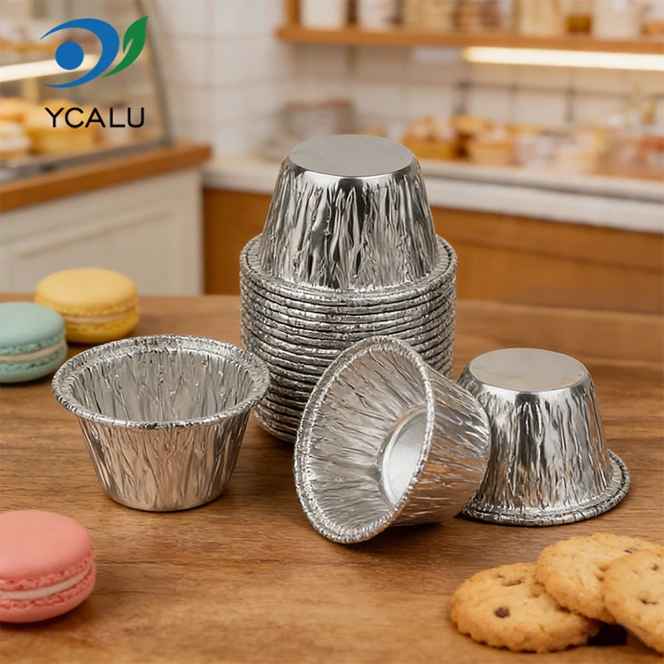 One time small round cake air fryer Silver Aluminum Foil Food Containers