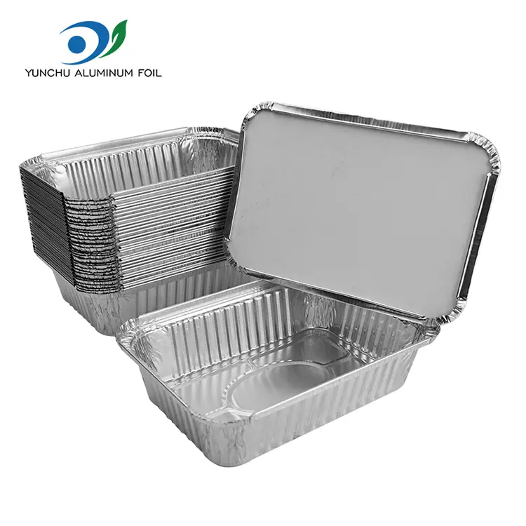 Rectangular Air Fryer Silver Aluminum Foil Containers