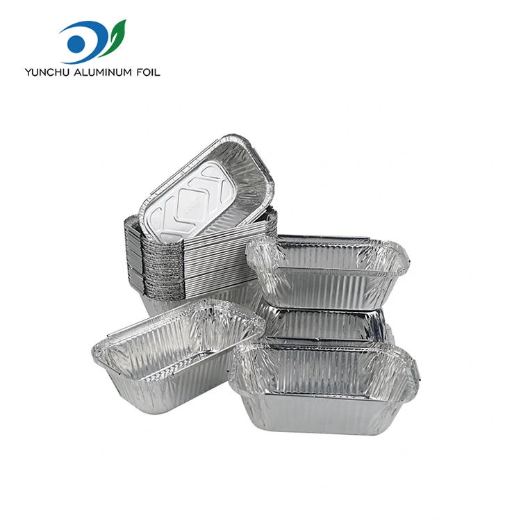 Rectangular baked rice Silver Aluminum Foil Containers