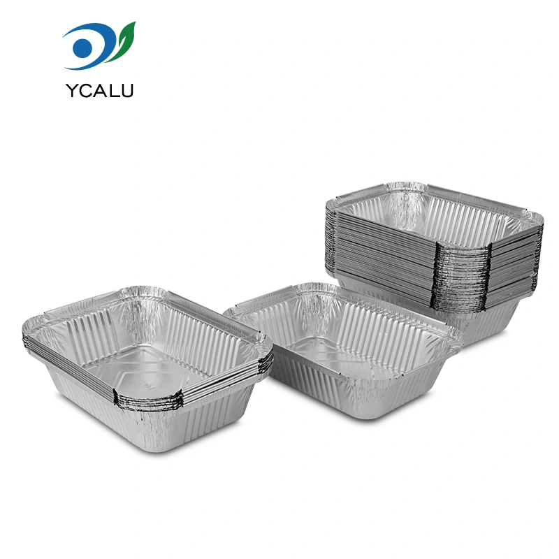 Rectangular baking lunch box Silver Aluminum Foil Containers