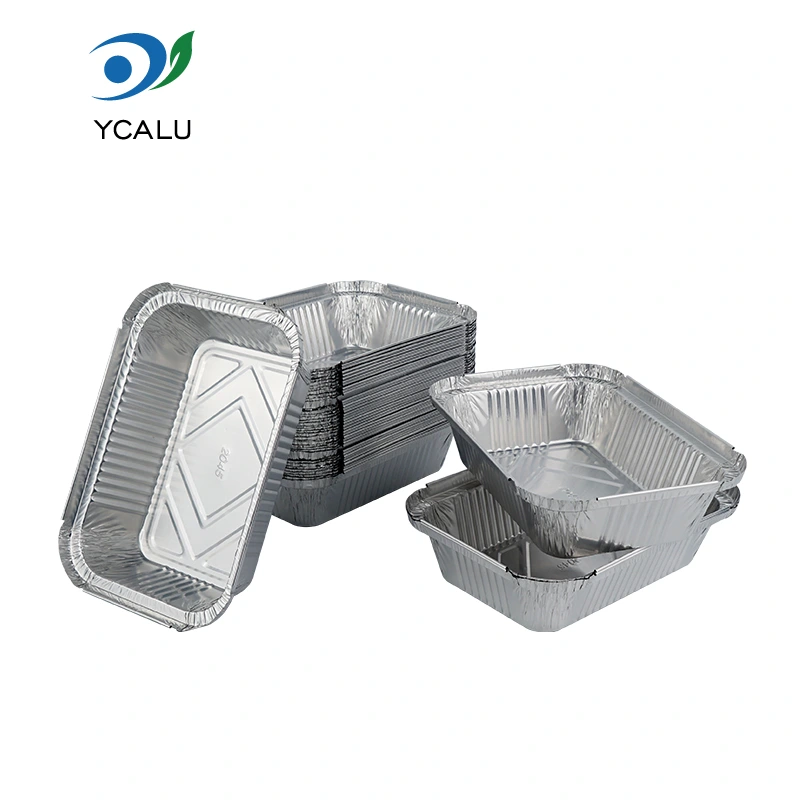 Rectangular baking lunch box Silver Aluminum Foil Containers
