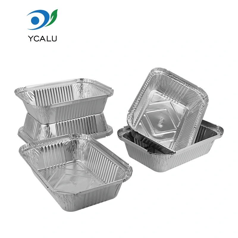 Rectangular baking lunch box Silver Aluminum Foil Containers