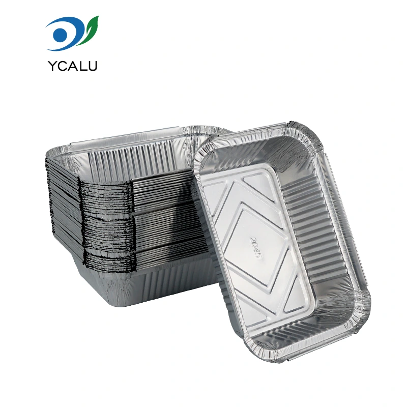 Rectangular baking lunch box Silver Aluminum Foil Containers