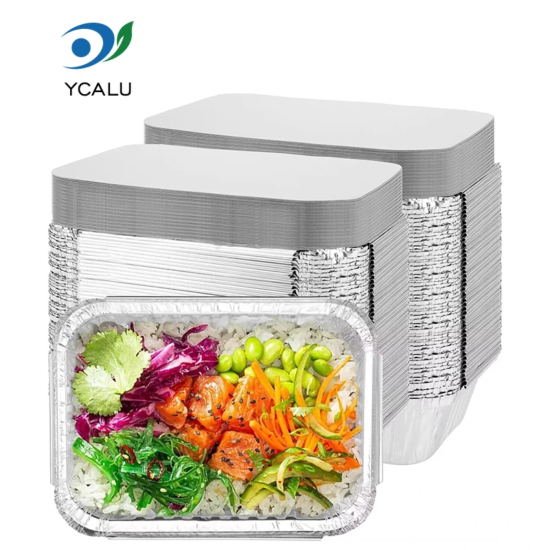 Rectangular baking lunch box Silver Aluminum Foil Containers