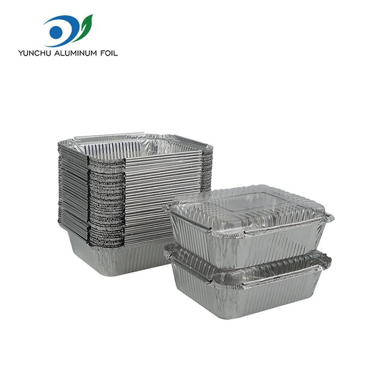 Rectangular gratin is packaged Silver Aluminum Foil Containers