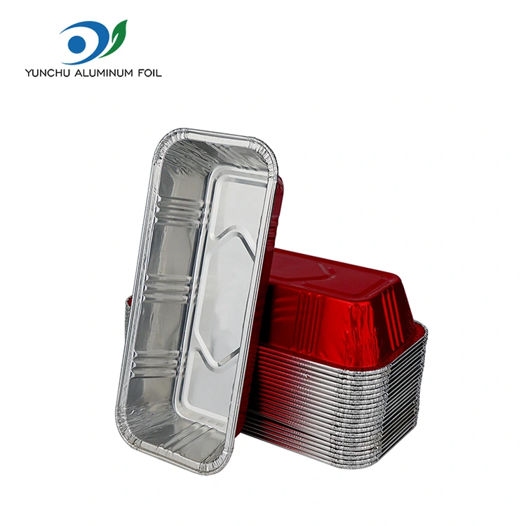 Rectangular red bakery catering Silver Aluminum Foil Containers