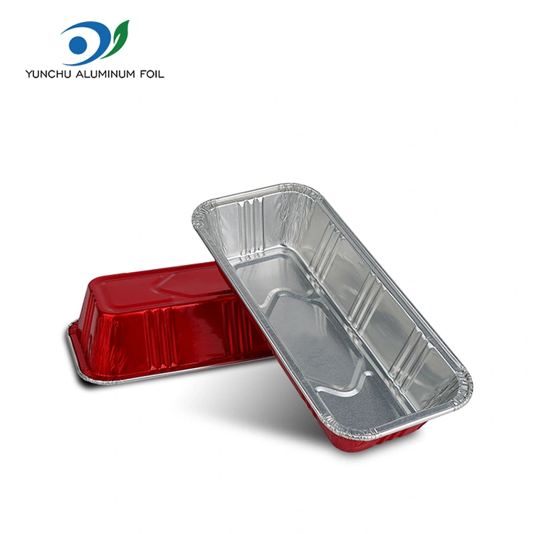 Rectangular red bakery catering Silver Aluminum Foil Containers Rectangular red bakery catering Silver Aluminum Foil Containers