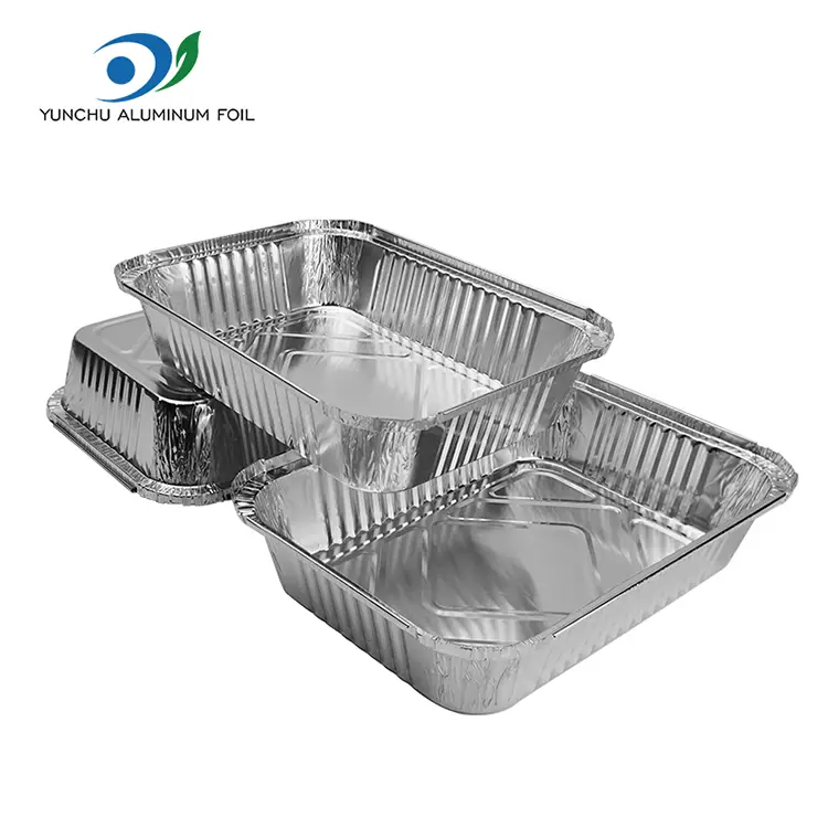 Rectangular take-out barbecue Silver Aluminum Foil Containers