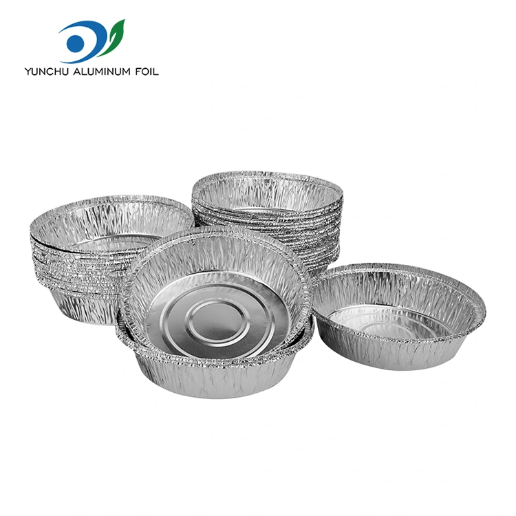 Round air fryer baking tray Silver Aluminum Foil Containers