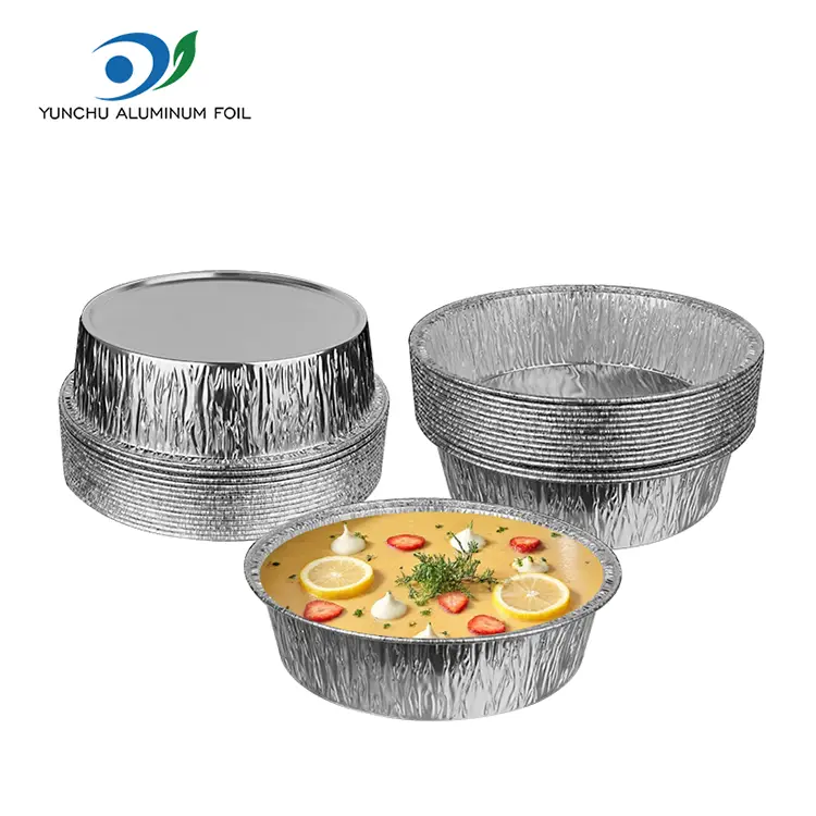 Round air fryer Silver Aluminum Foil Containers