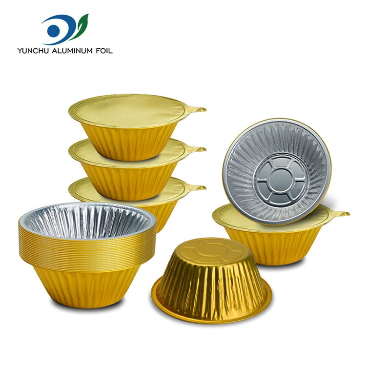 Round Gold Foil Takeaway Containers