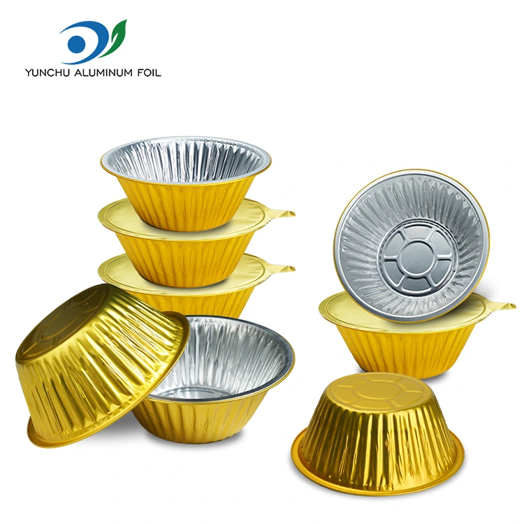 Round Gold Foil Takeaway Containers