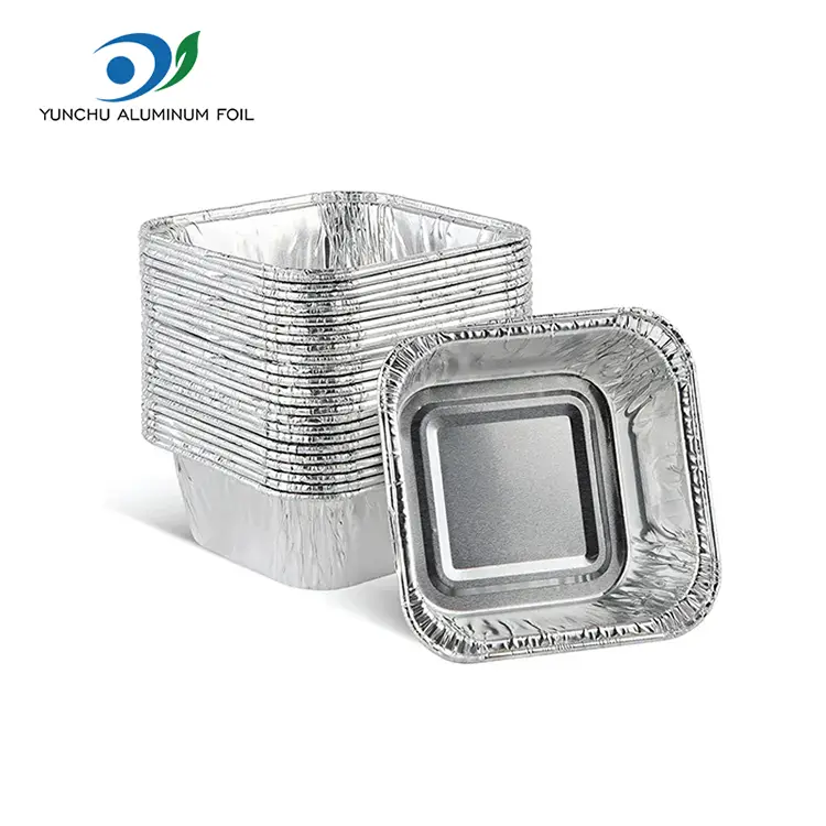 Square air fryer baking Silver Aluminum Foil Containers