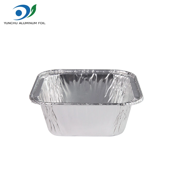 Square air fryer Silver Aluminum Foil Containers