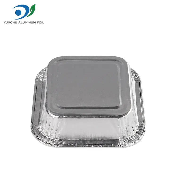 Square cake air fryer Silver Aluminum Foil Containers
