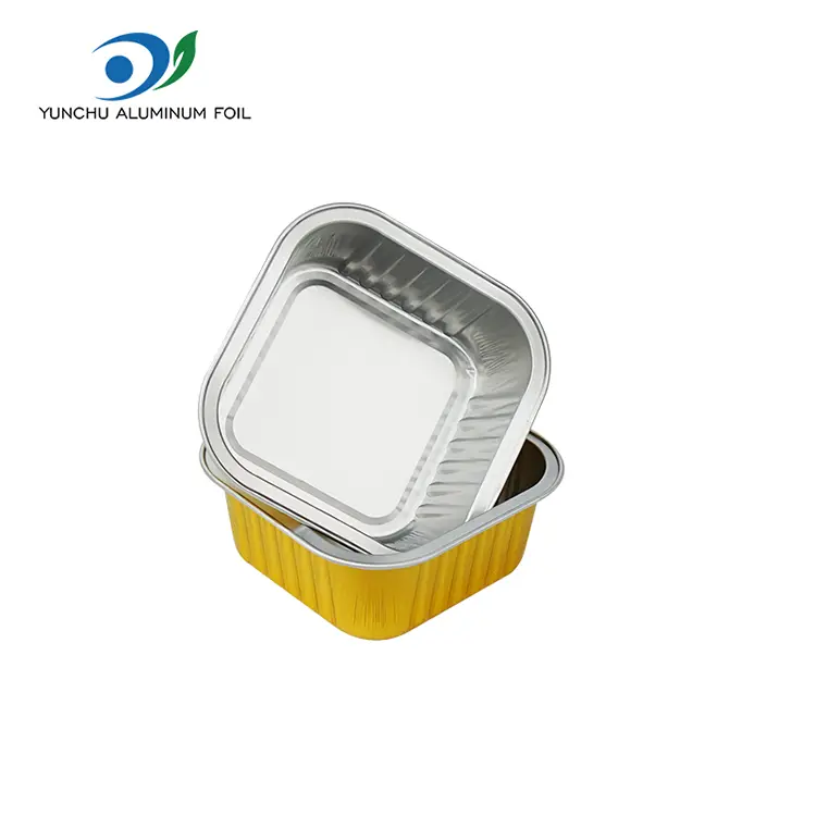 Square Cake Cup Smoothwall Aluminum Foil Containers
