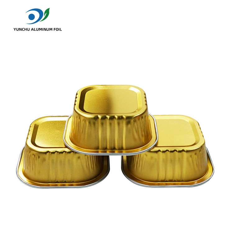 Square dessert baking cups Smoothwall Aluminum Foil Containers Square dessert baking cups Smoothwall Aluminum Foil Containers