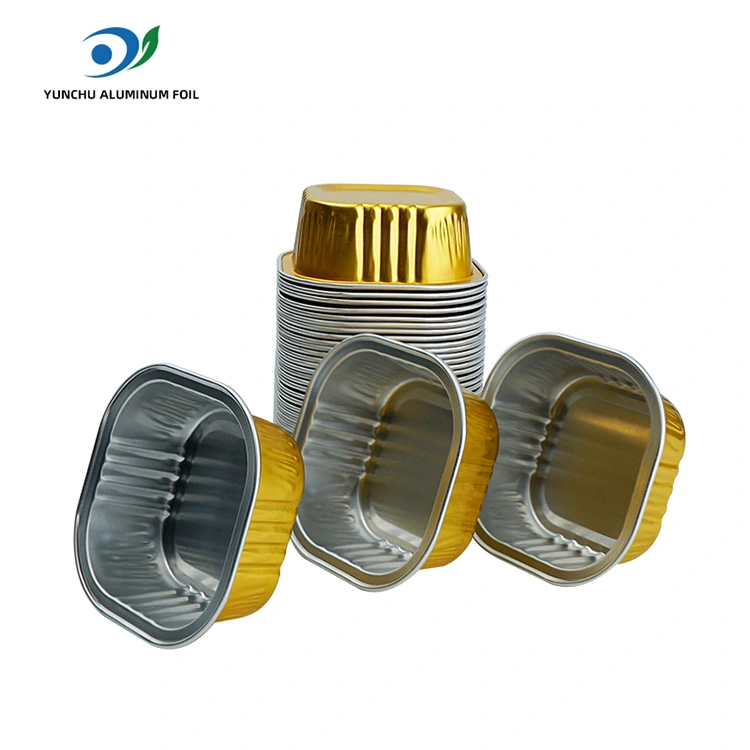 Square dessert baking cups Smoothwall Aluminum Foil Containers