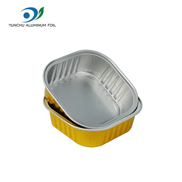Square Heat-Sealed Smoothwall Aluminum Foil Containers