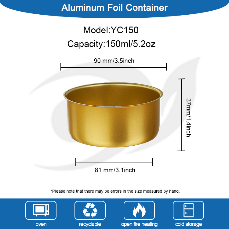 Food Grade Disposable Catering Aluminum Gold Bowl